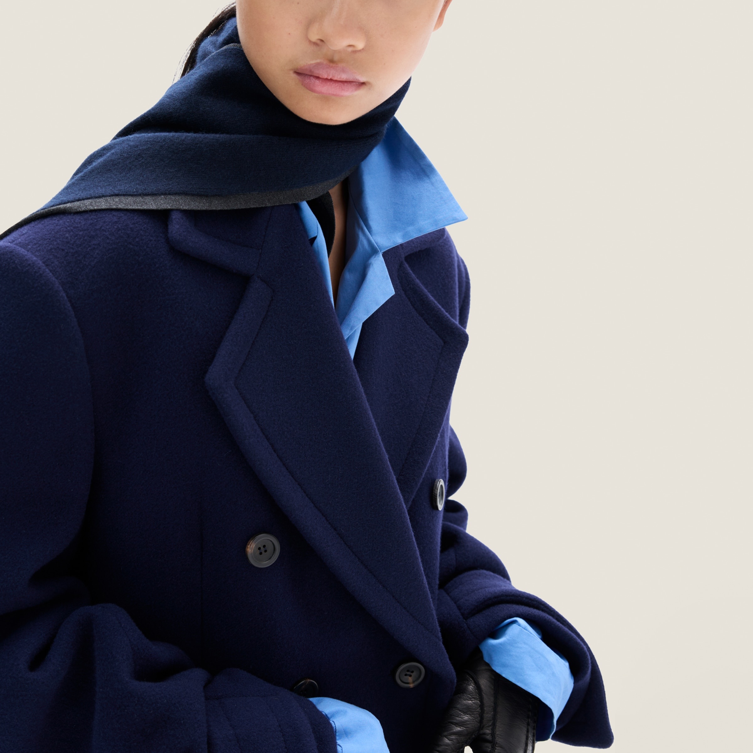 Double-breasted double wool coat - 5