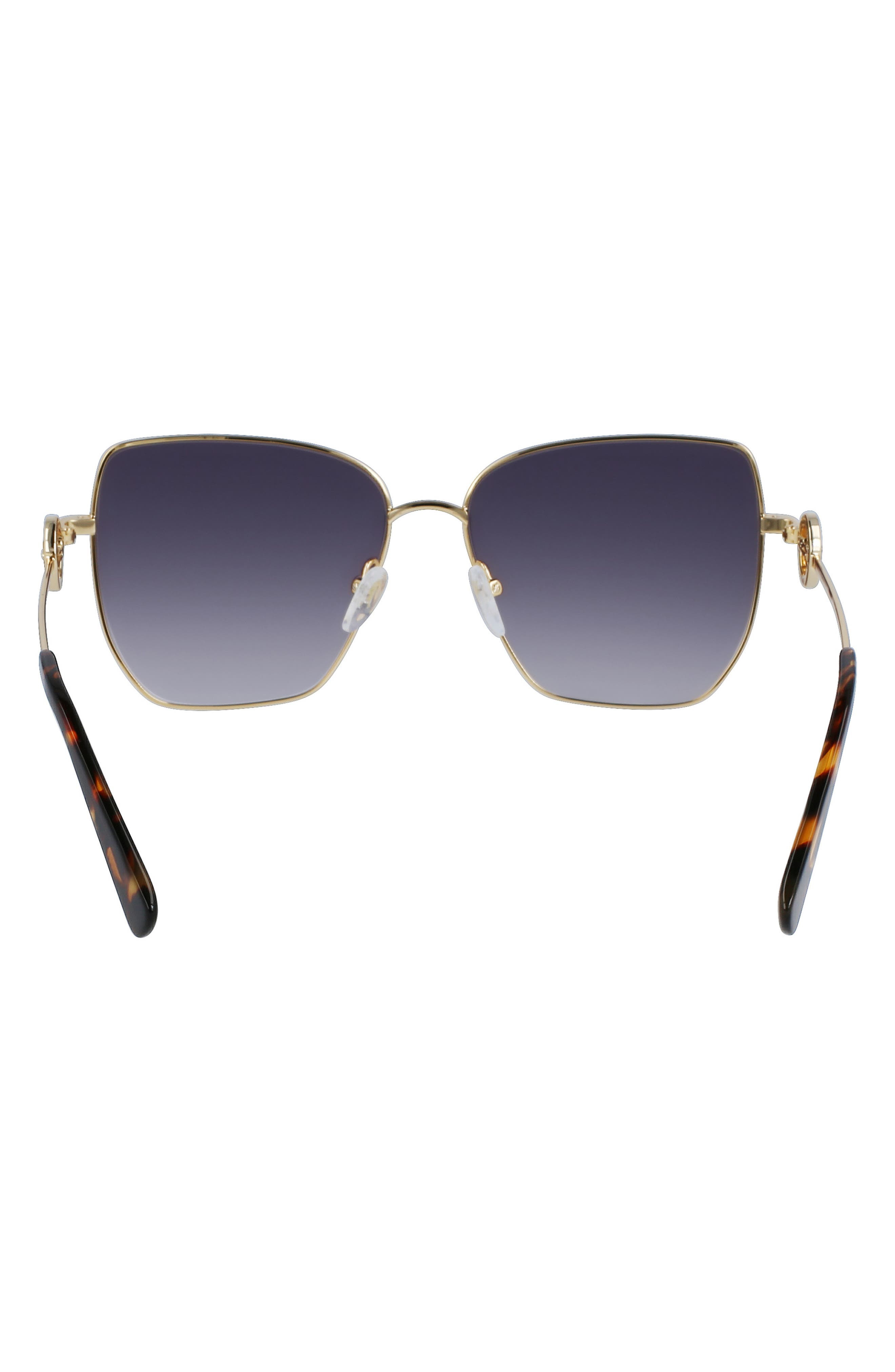 Longchamp 58mm Gradient Rectangular Sunglasses in Gold/Gradient Smoke at Nordstrom - 3