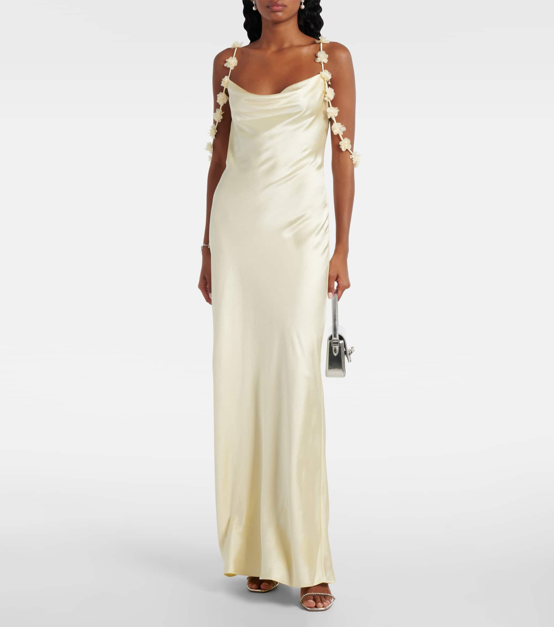 Floral satin gown - 2