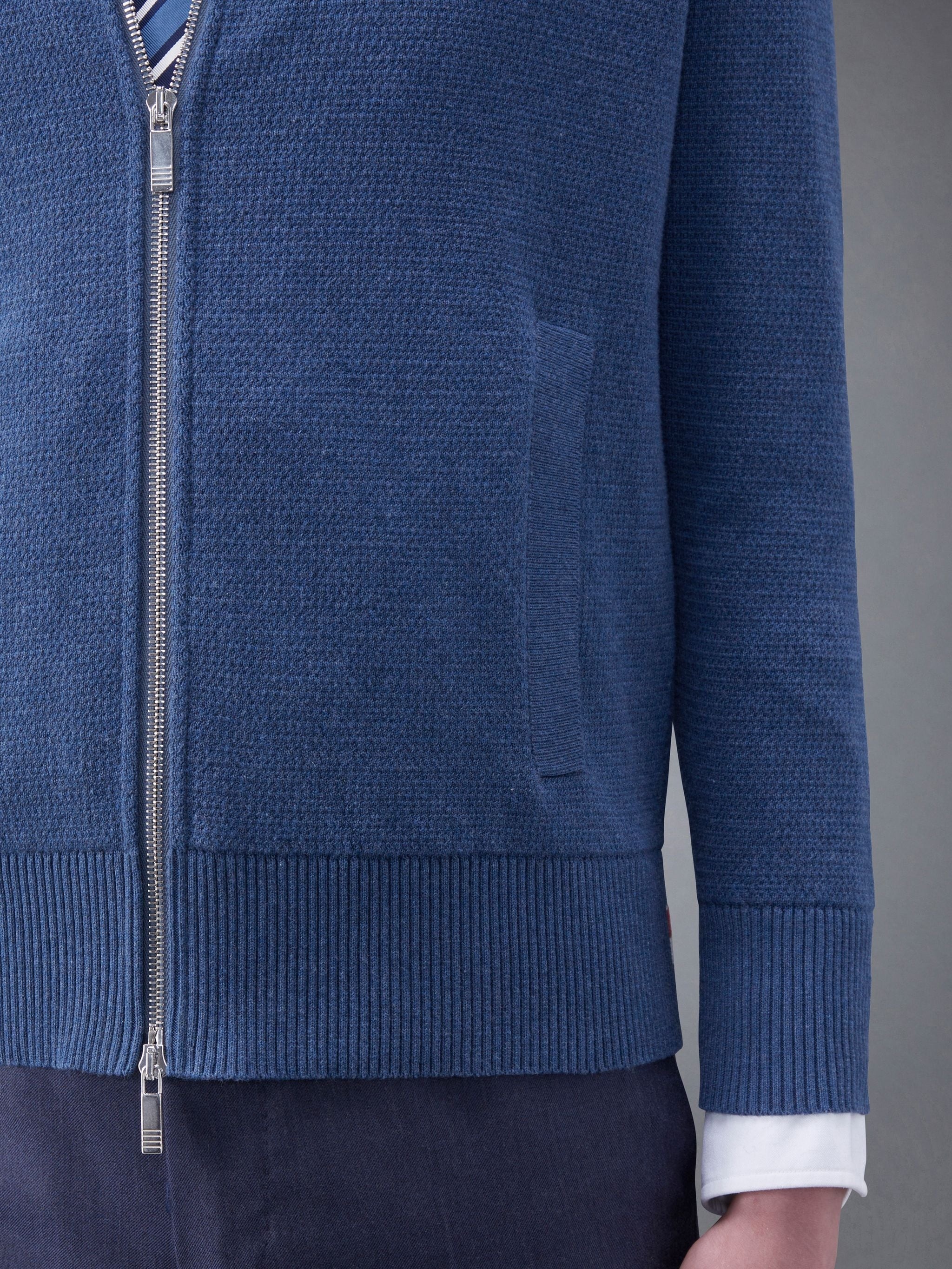 Textured Cotton Stripe Bomber Jacket - 6