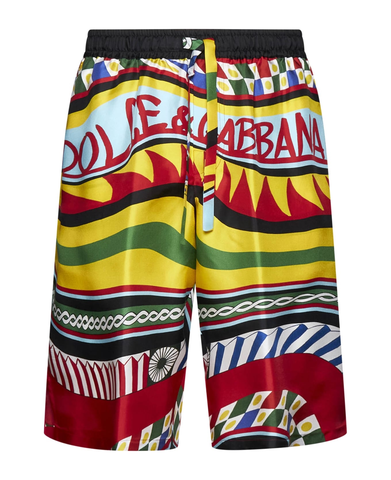 Printed Satin Bermuda Shorts - 1