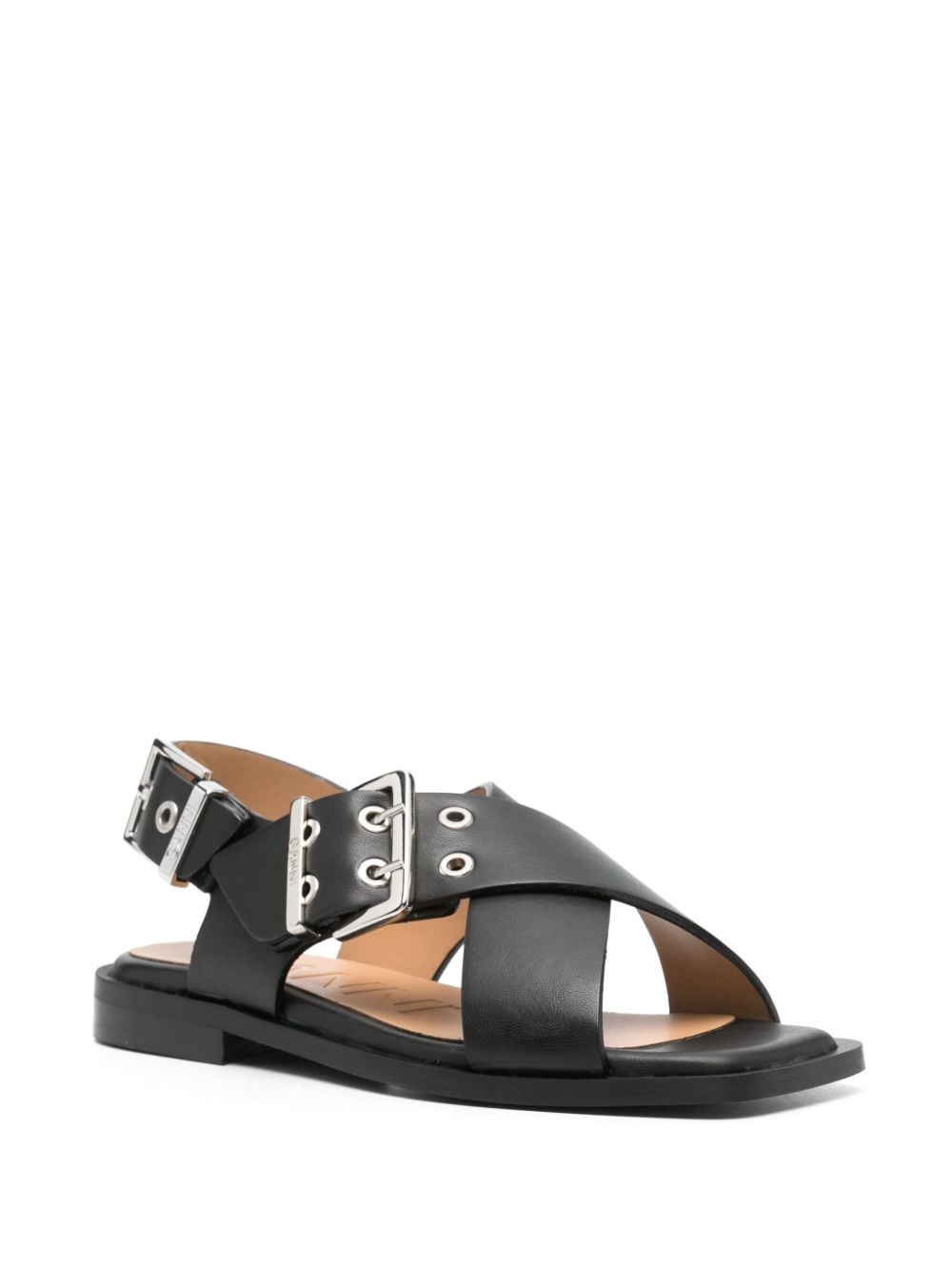 crossover-strap bucked sandals - 2