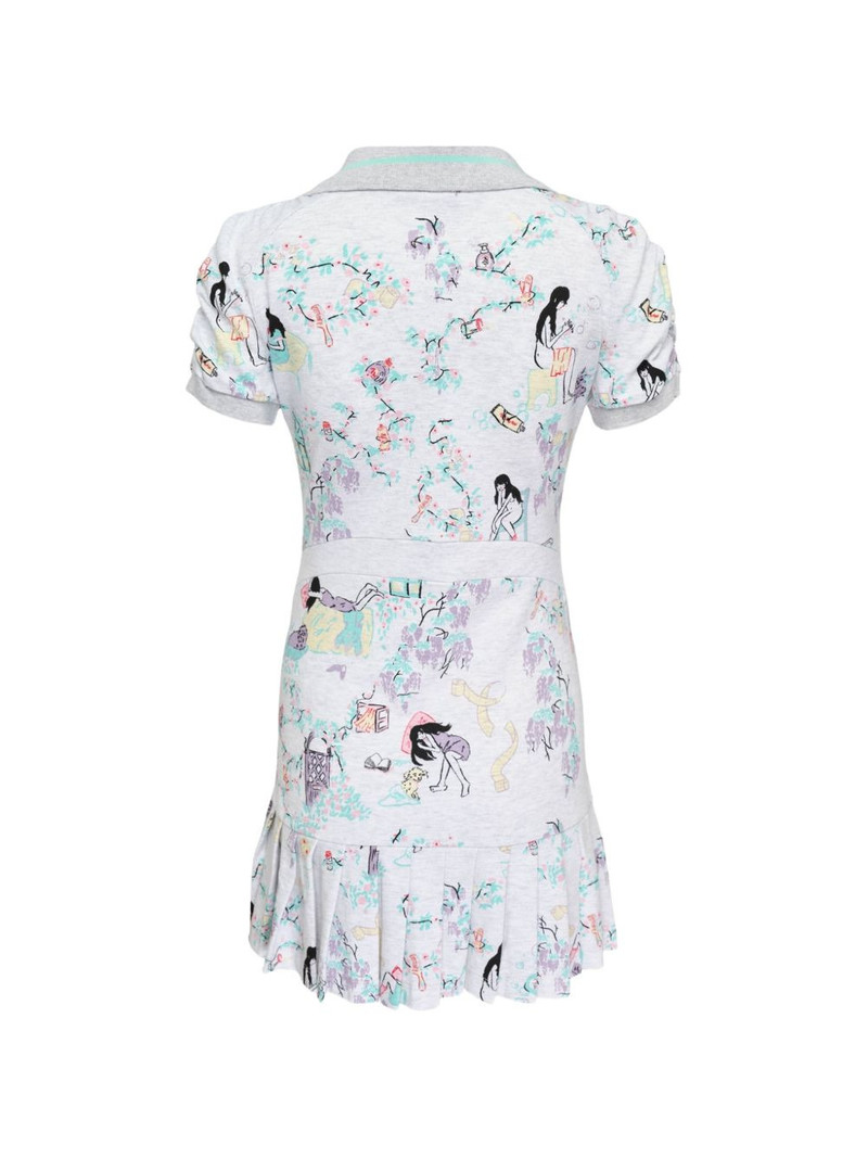 ASHLEY WILLIAMS Amelia graphic-print pleated-hem dress outlook