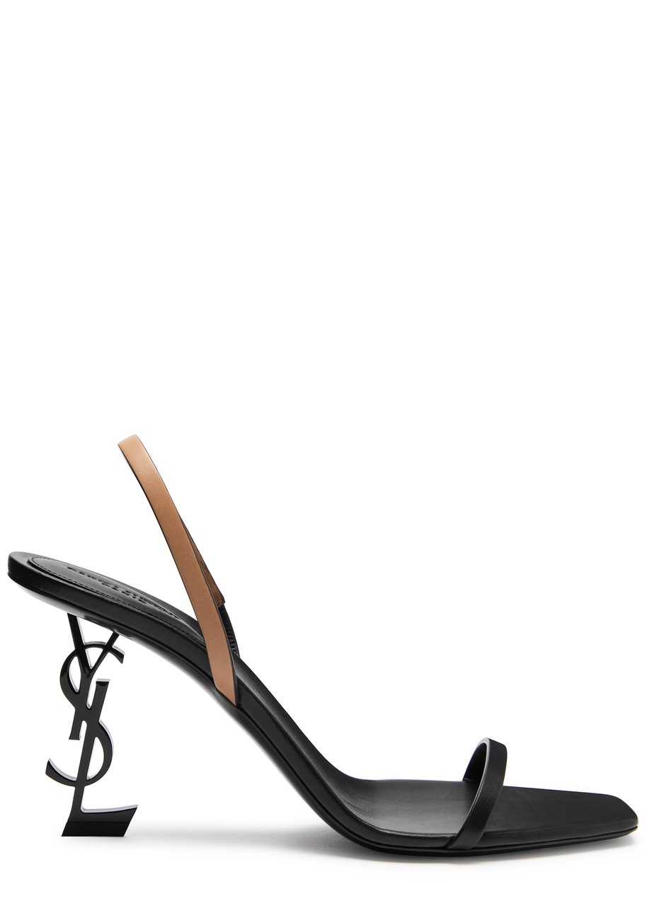 Saint Laurent Opyum 85 Leather Slingback Sandals - 1