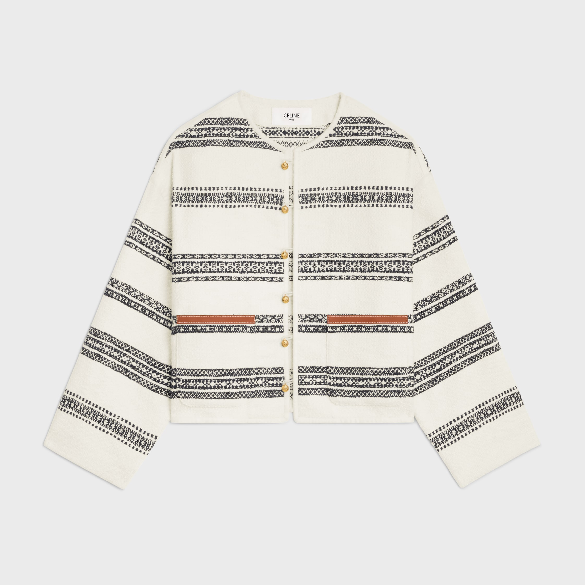 baja cardigan in striped tweed - 1