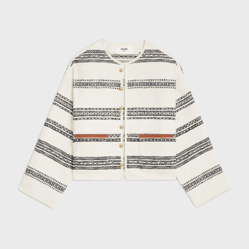 baja cardigan in striped tweed 1