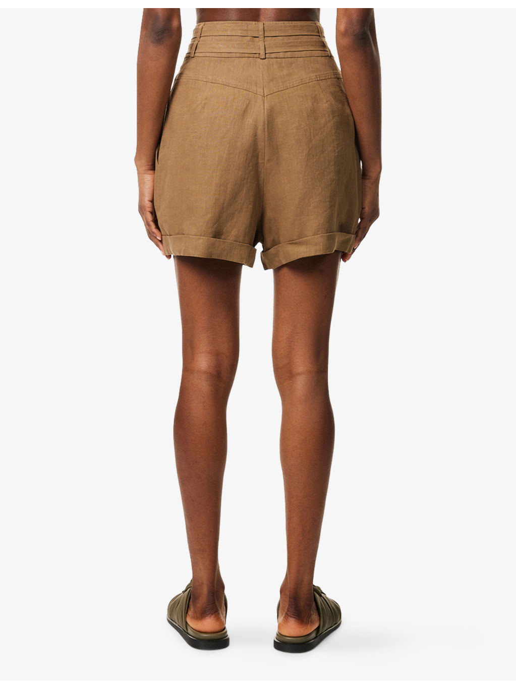 Aqiva Pleated Linen Shorts - 4