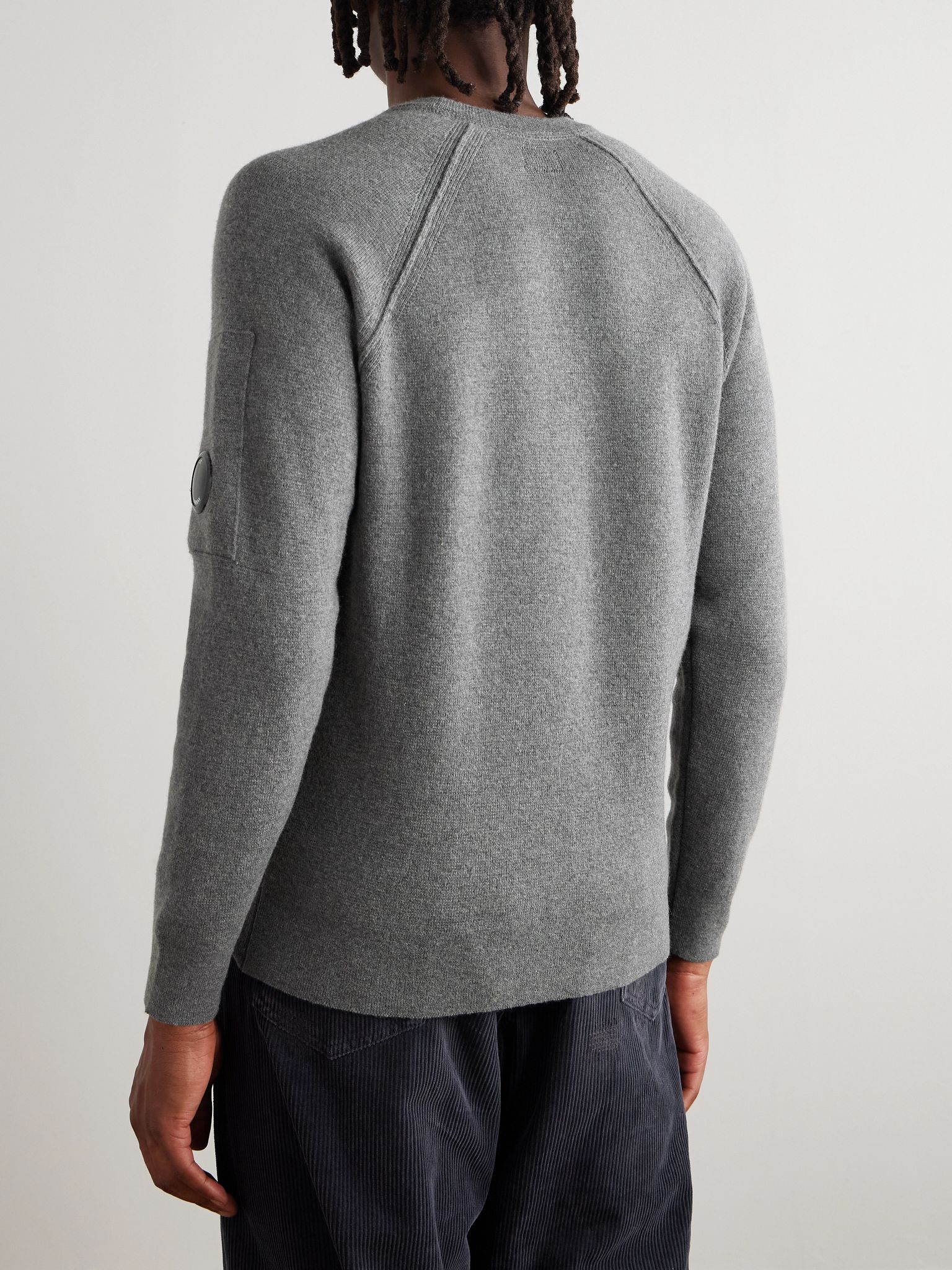 Logo-Appliquéd Wool-Blend Sweater Gray - 3