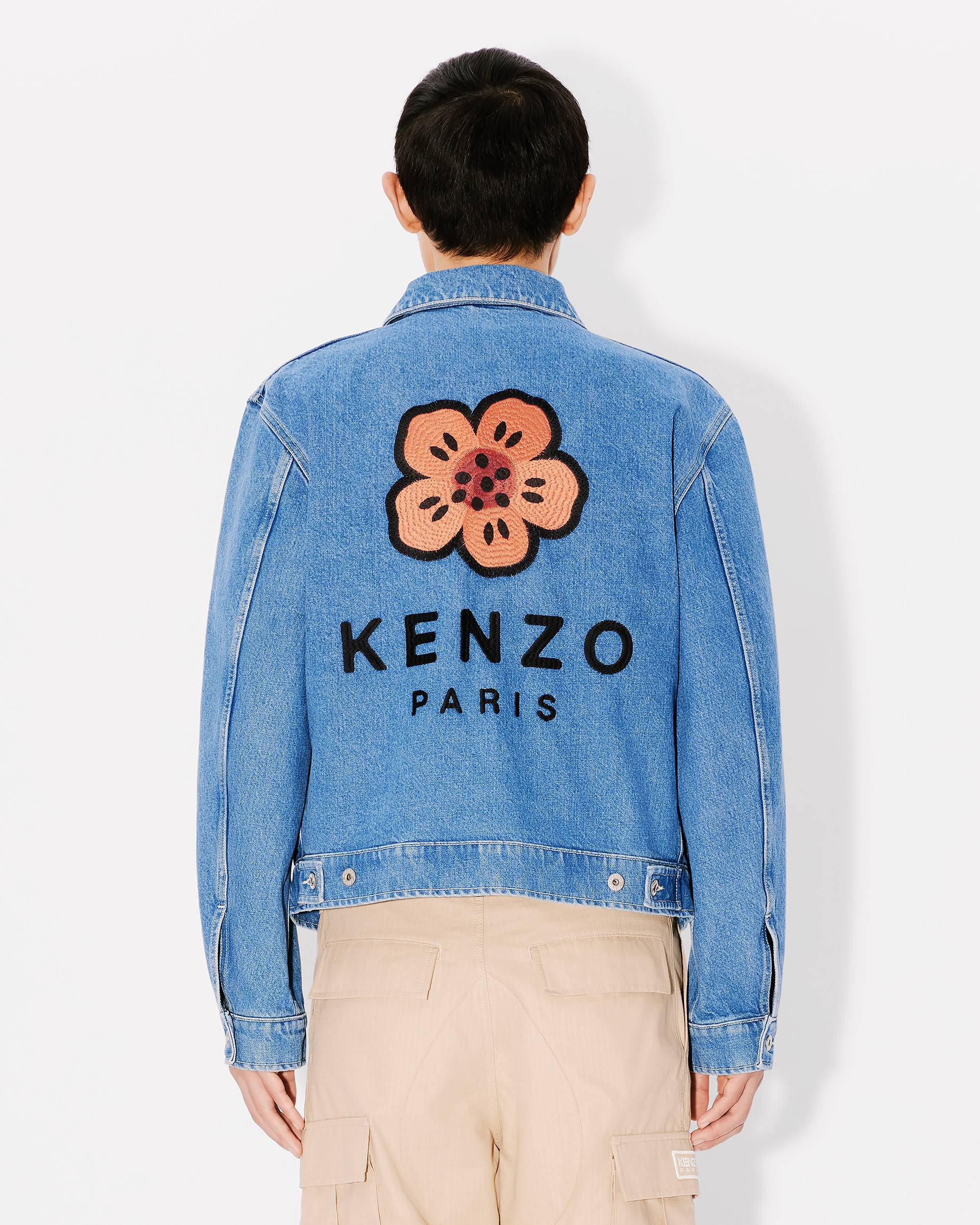 'Boke Flower' embroidered trucker Kaihara denim jacket - 5