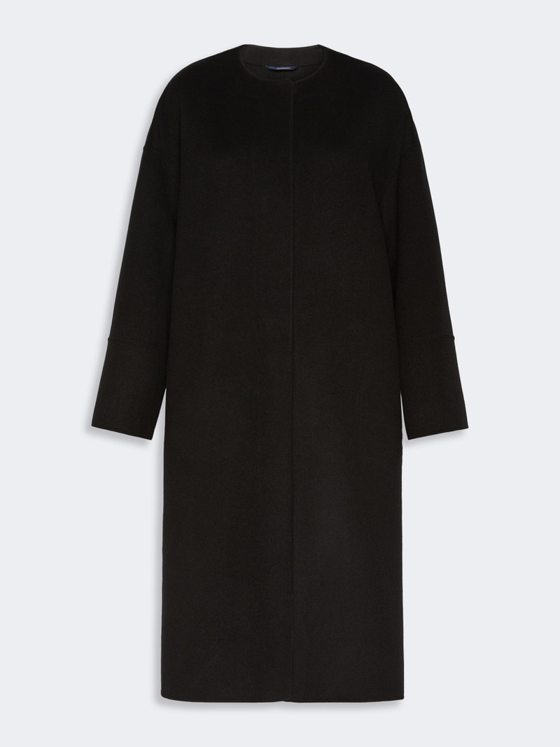 ELODIA Double wool broadcloth coat - BLACK 1