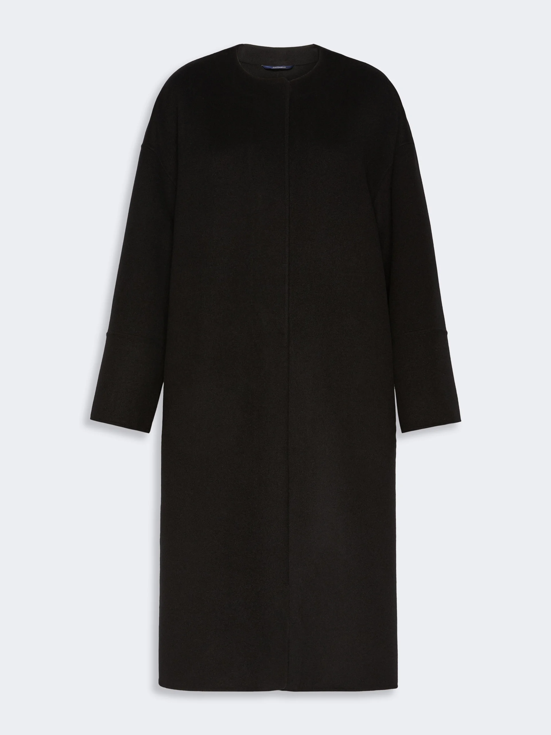 ELODIA Double wool broadcloth coat - BLACK - 1