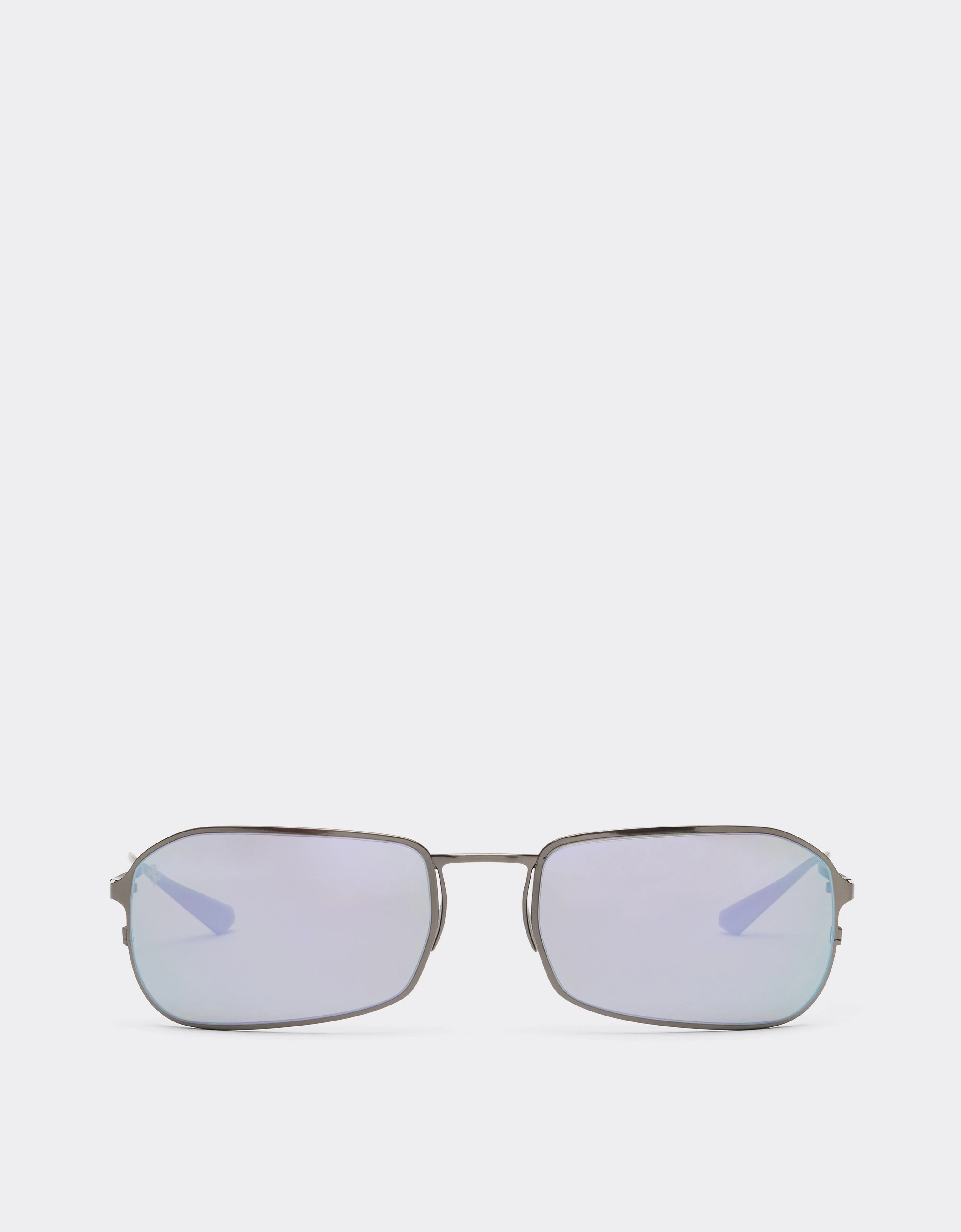 Gunmetal-coloured titanium sunglasses with dark green lenses - 1