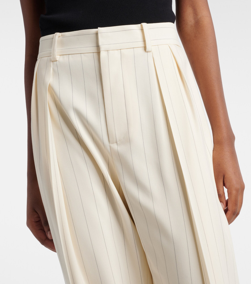 Striped high-rise wool wide-leg pants 4