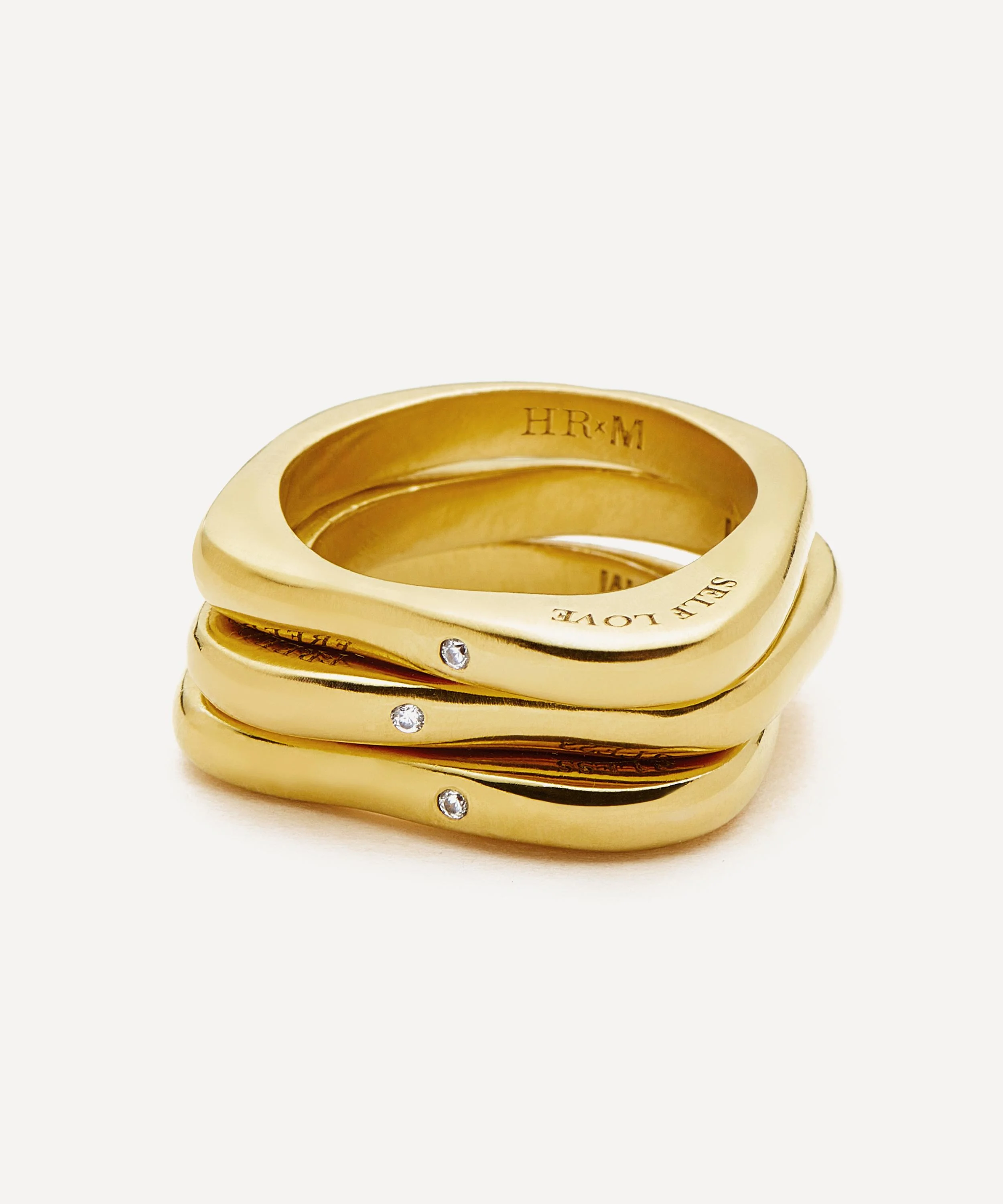 X Harris Reed 18ct Gold-Plated Self-Love Stacking Rings - 1