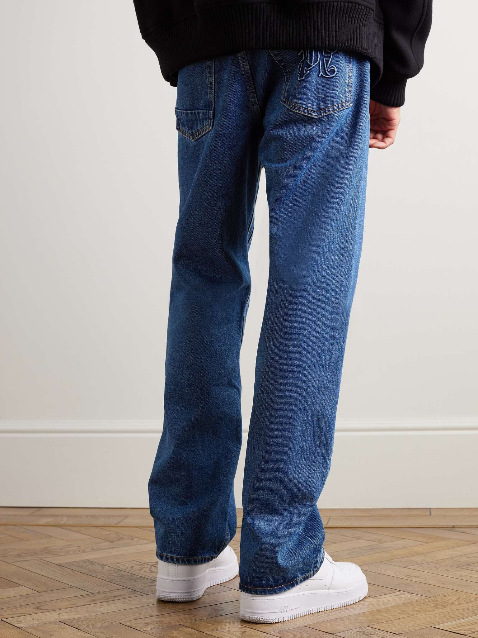Embossed Straight-Leg Panelled Jeans - 4