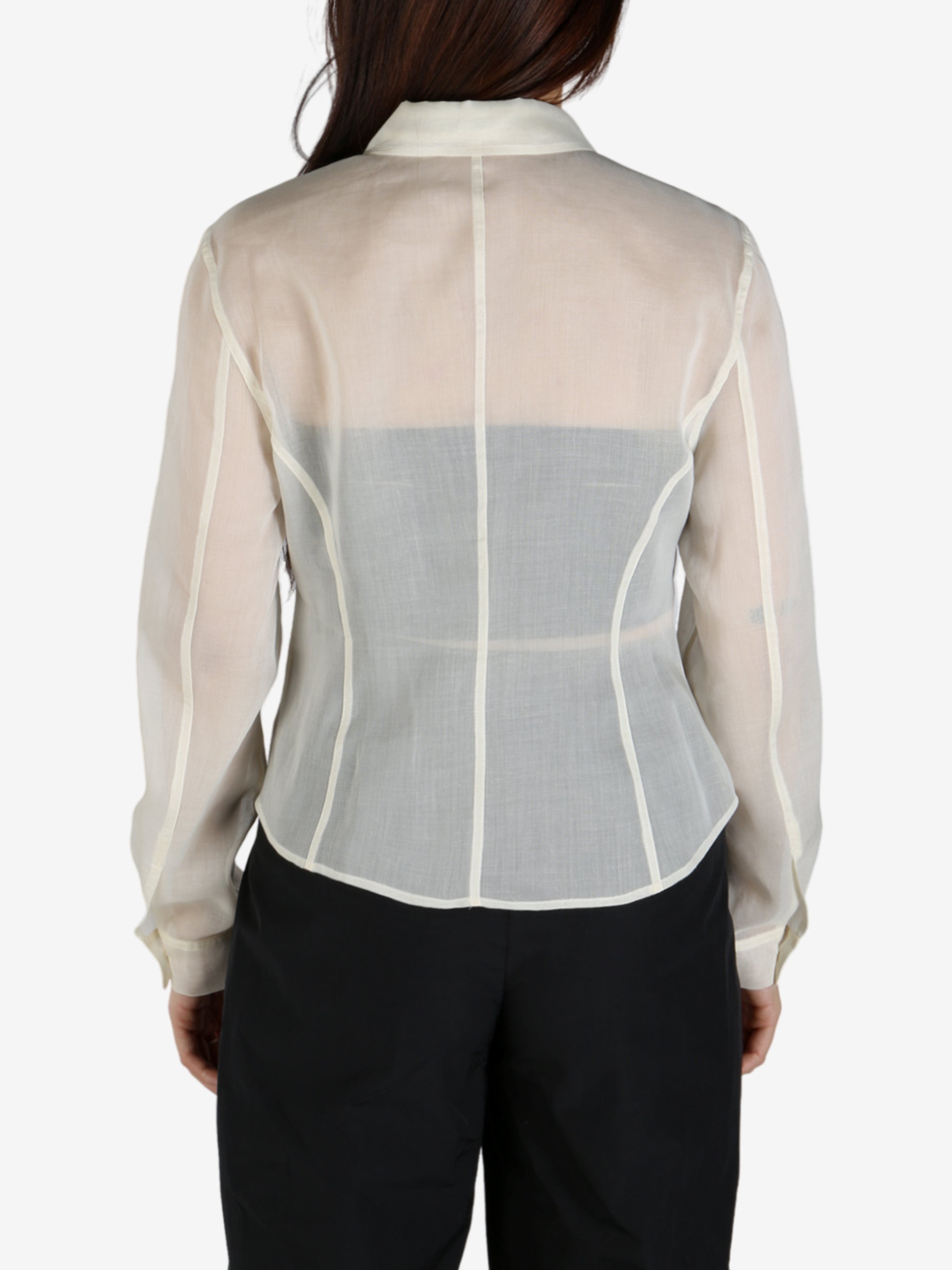 AMOMENTO - Women Sheer Slim Fit Shirt - 3