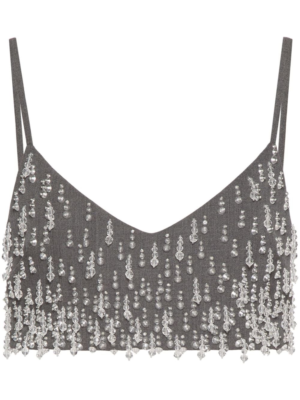 crystal-embellished knitted tank top - 1