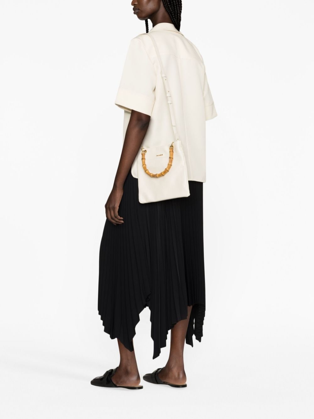 bamboo-handle leather tote bag - 2