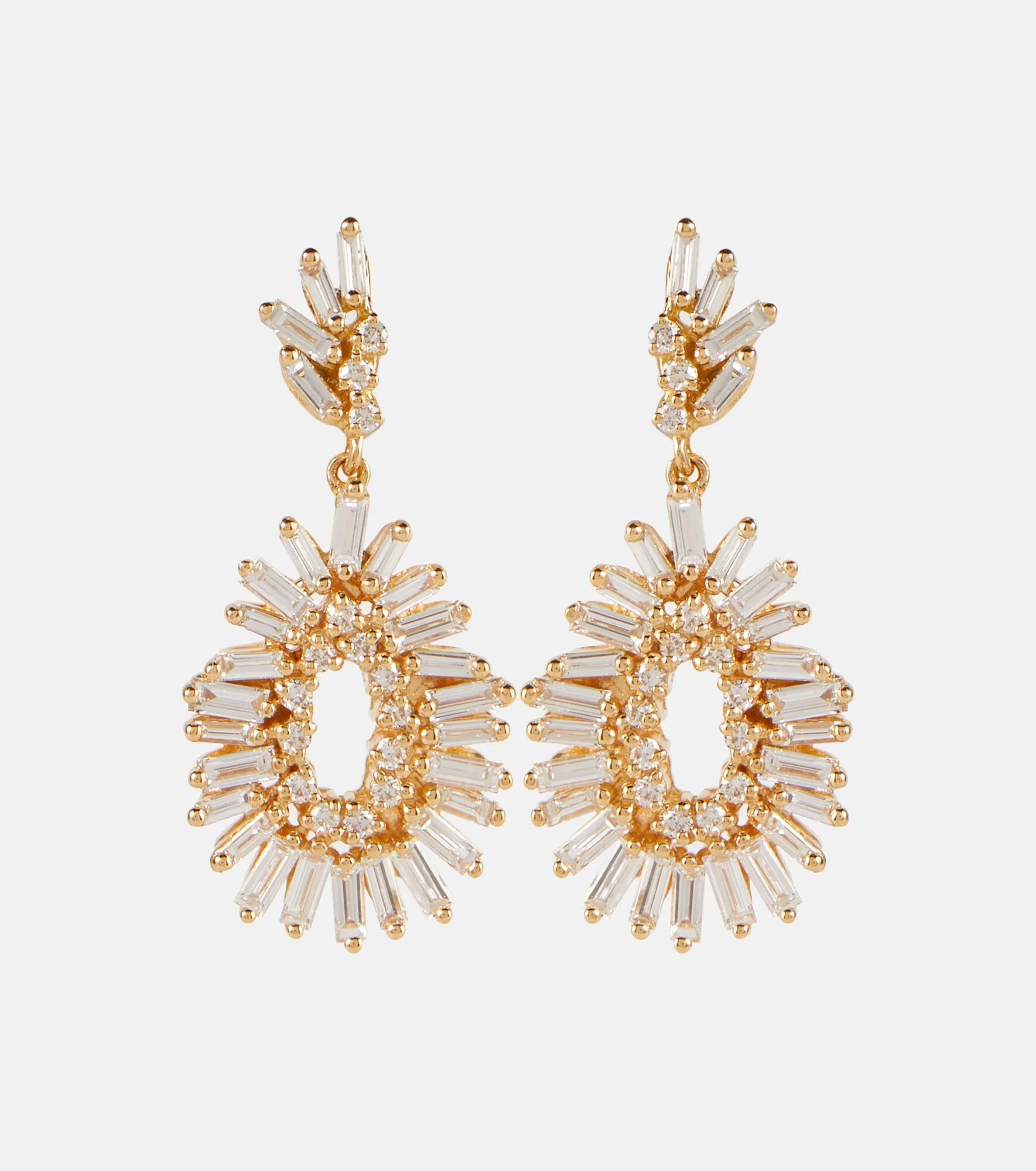 18kt gold earrings with diamonds - 1