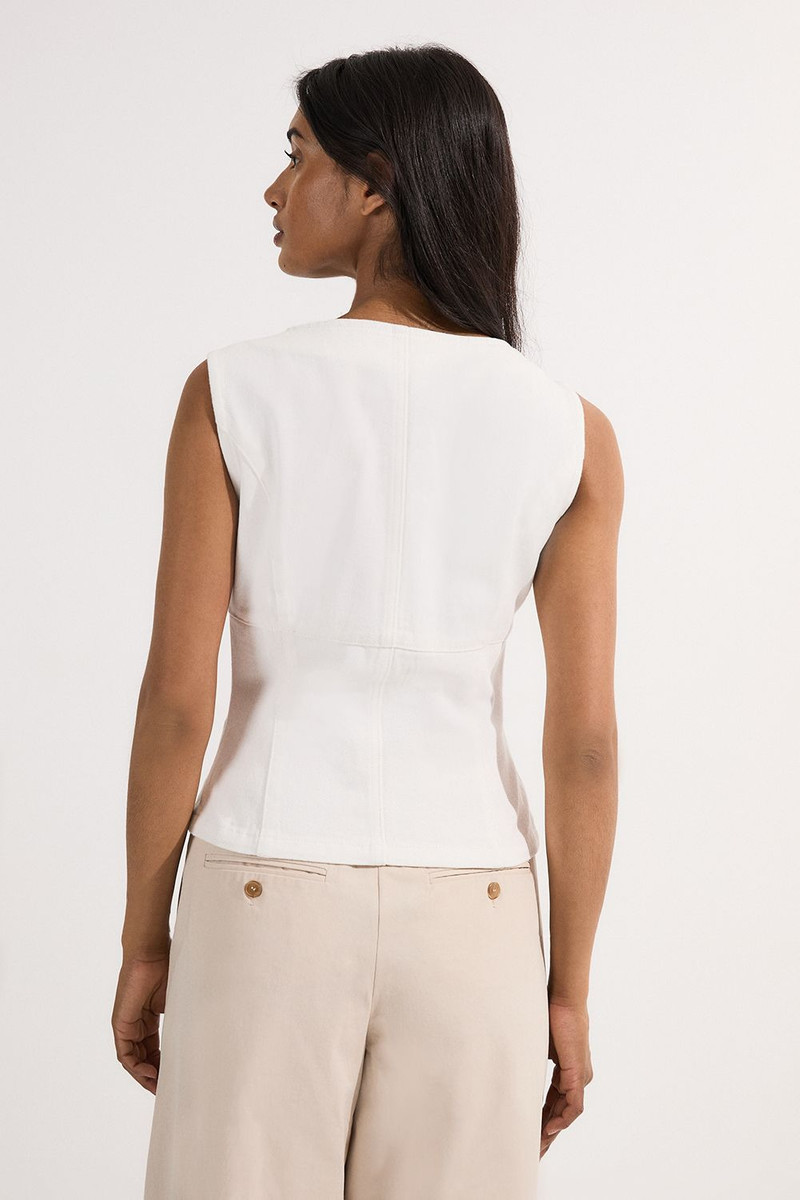 Denim Soft Wash Sleeveless Square Neck Top 5