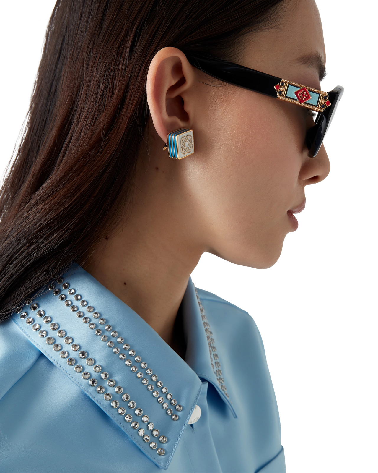 Monogram Logo Stud Earrings | Casablanca Paris - 4