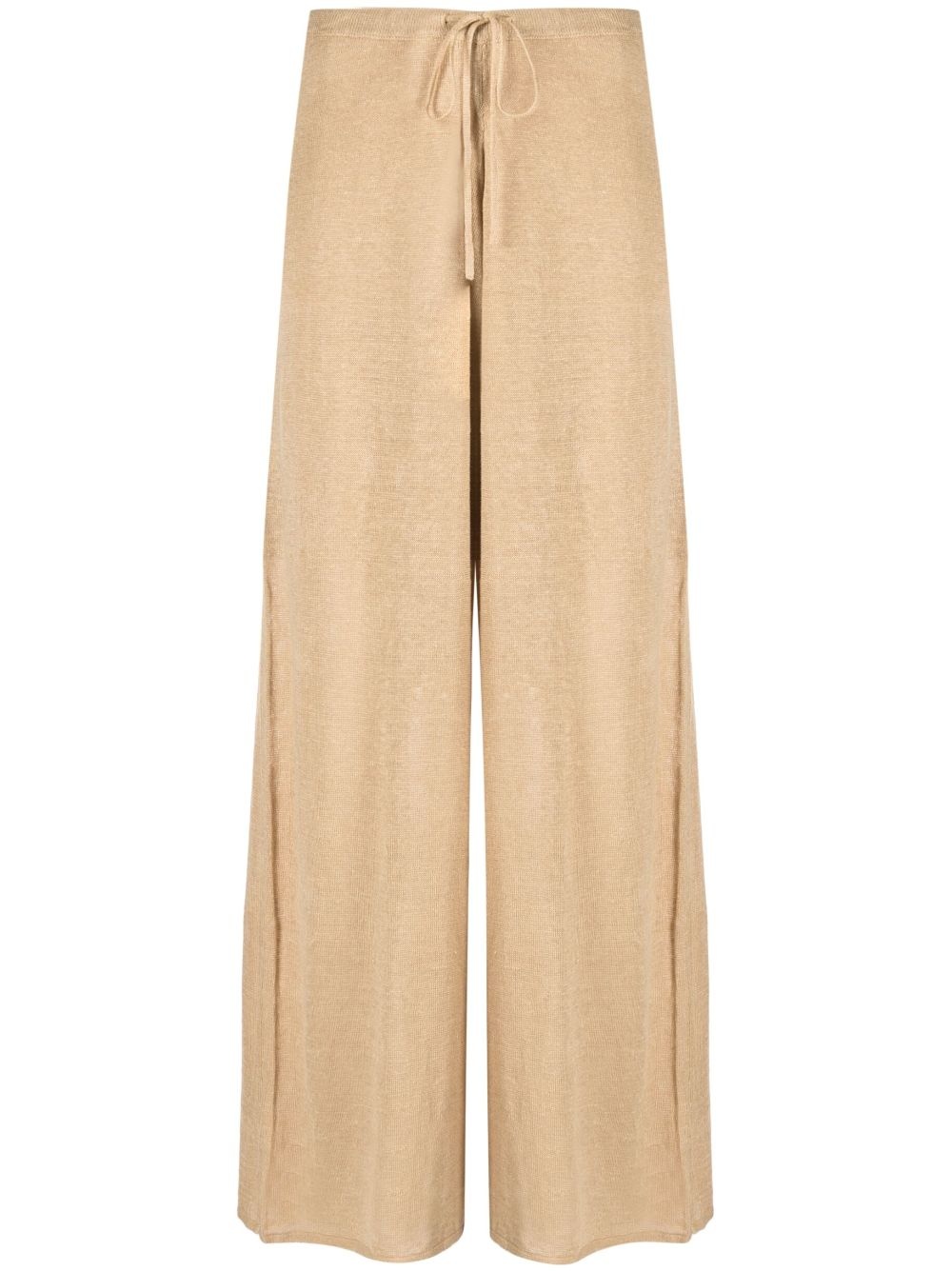 wide-leg linen trousers - 1