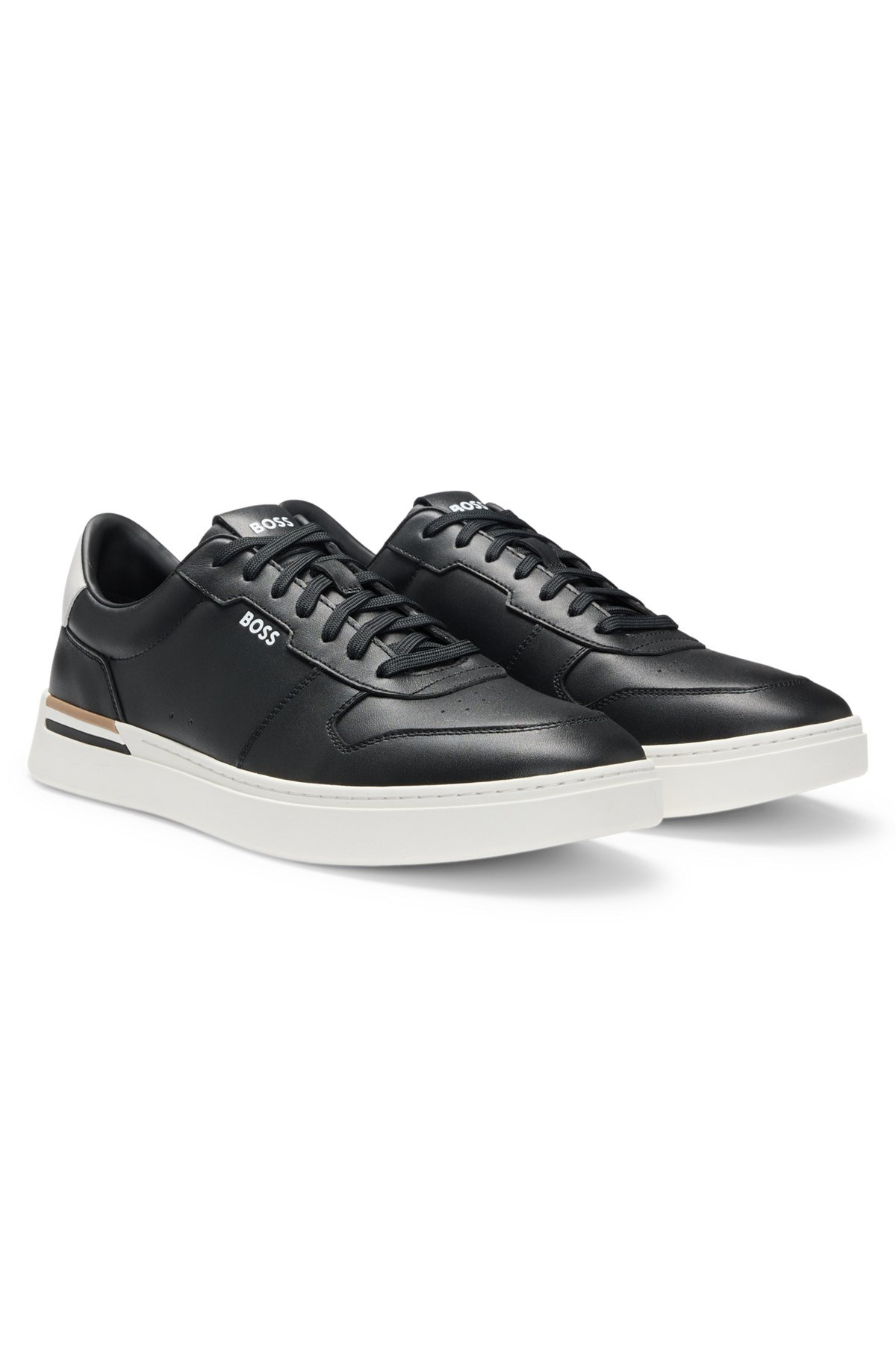 LEATHER TRAINERS WITH SIGNATURE-STRIPE DETAILS - 2