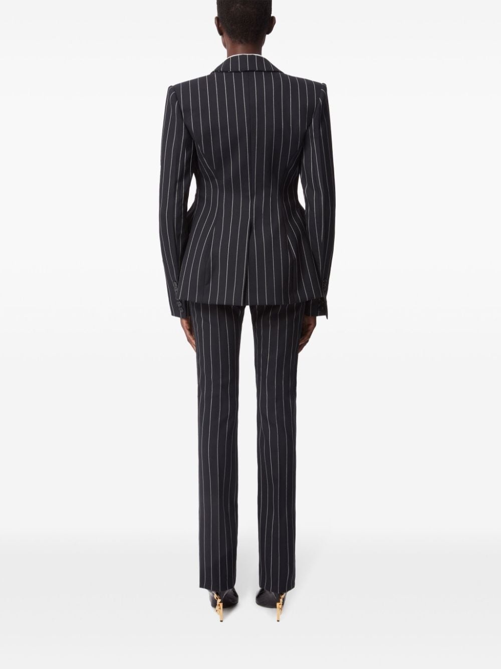 pinstripe peplum blazer - 4