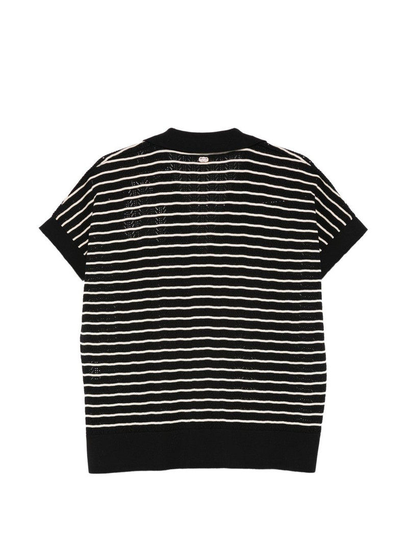 AGNONA striped V-neck T-shirt outlook
