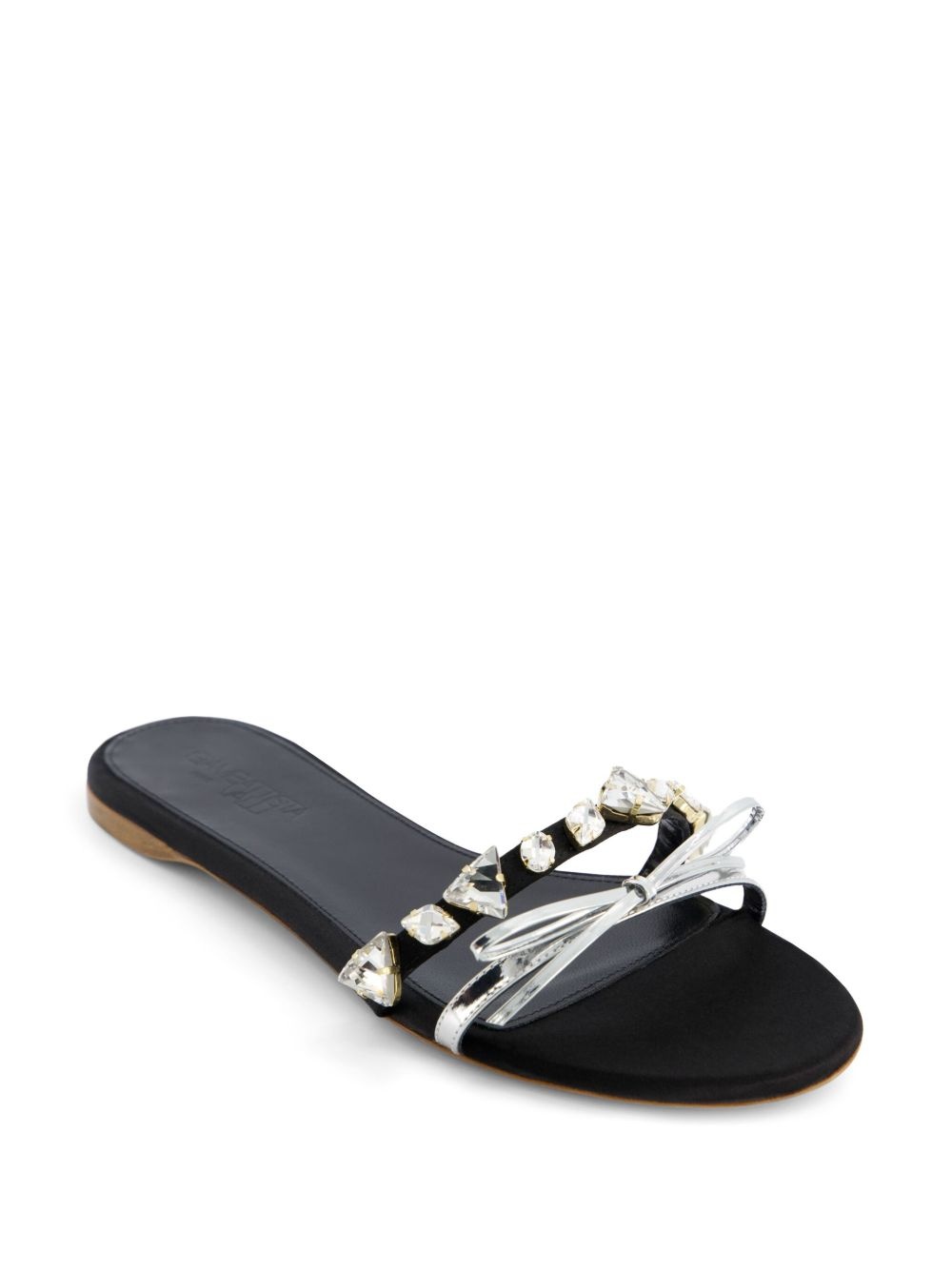 crystal-embellished leather sandals - 2