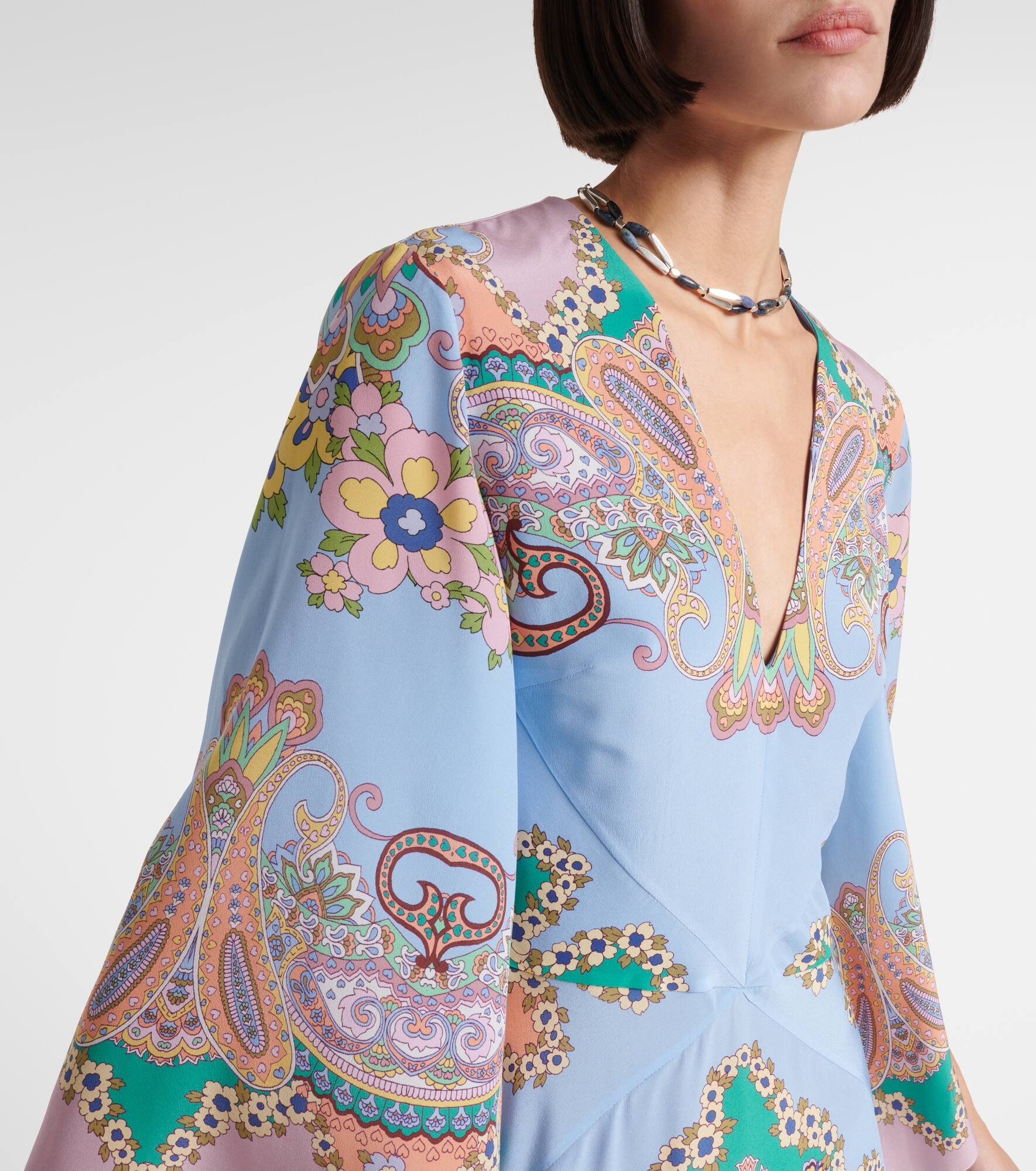 Paisley silk maxi dress - 4