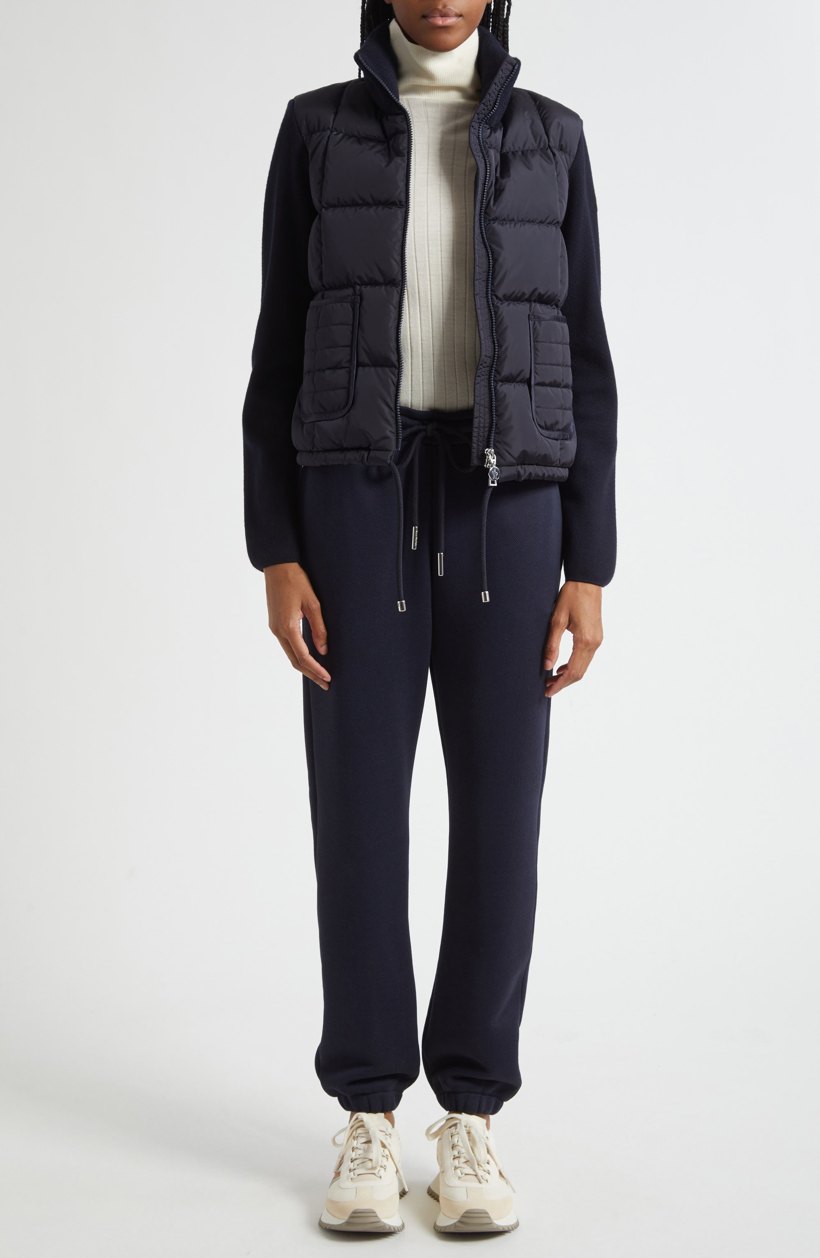 Moncler Logo Patch Joggers in Dark Navy Blue at Nordstrom - 2