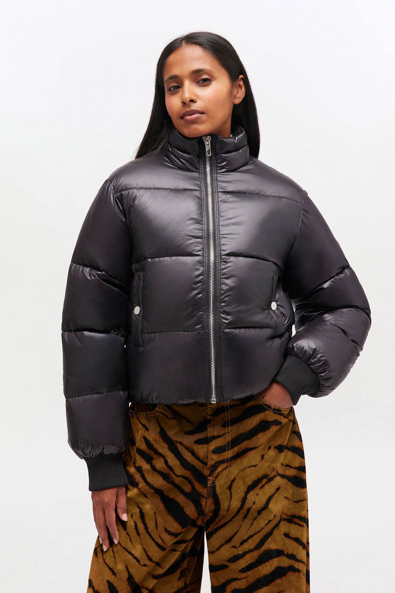 BLACK SHORT PUFFER JACKET - 3
