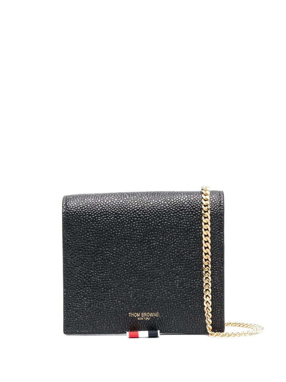 Thom Browne Pebble Grain Half-Zip Wallet in Black