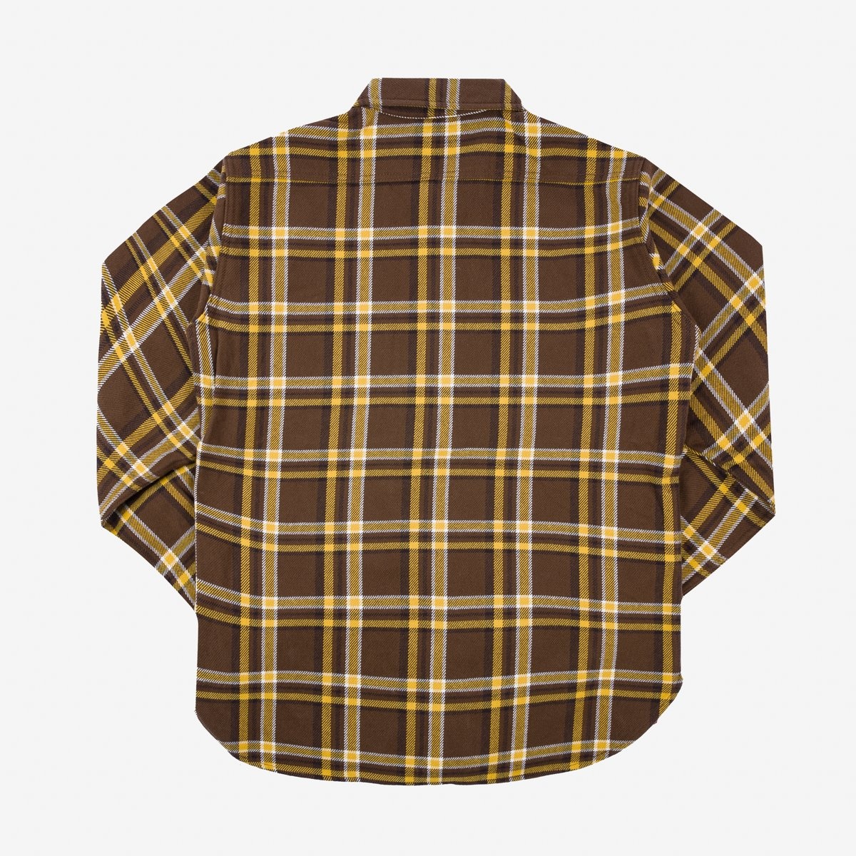 IHSH-378-BRN Ultra Heavy Flannel Crazy Check Work Shirt - Brown - 6