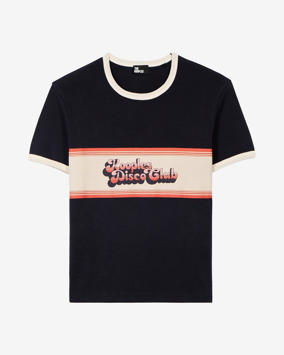 T-SHIRT WITH NAVY SCREEN PRINT - 1