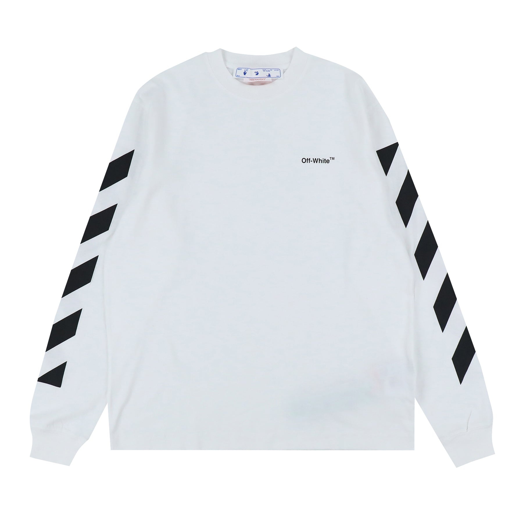 DIAG HELVETICA SKATE L/S TEE / WHT BLK - 1