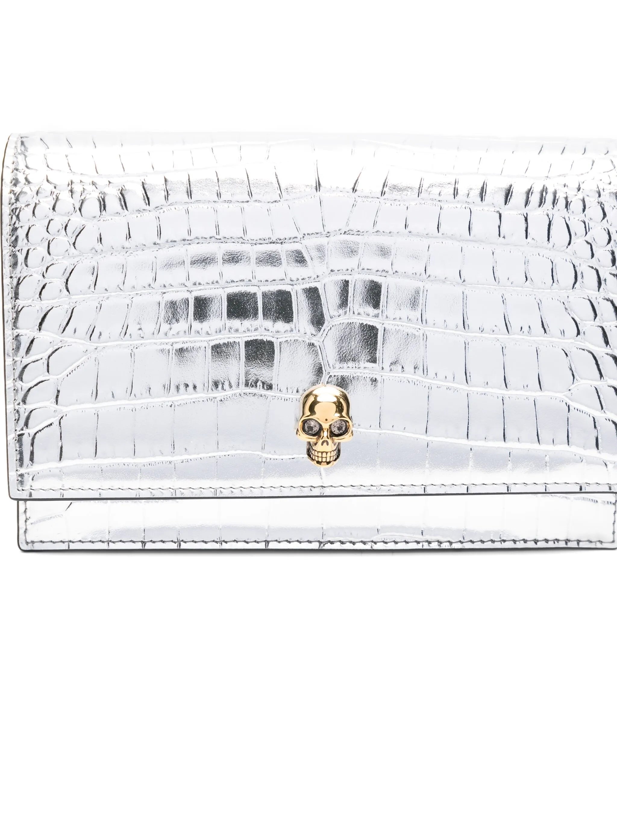 Alexander Mcqueen Skull-embellished Crocodile-effect Bag - 4