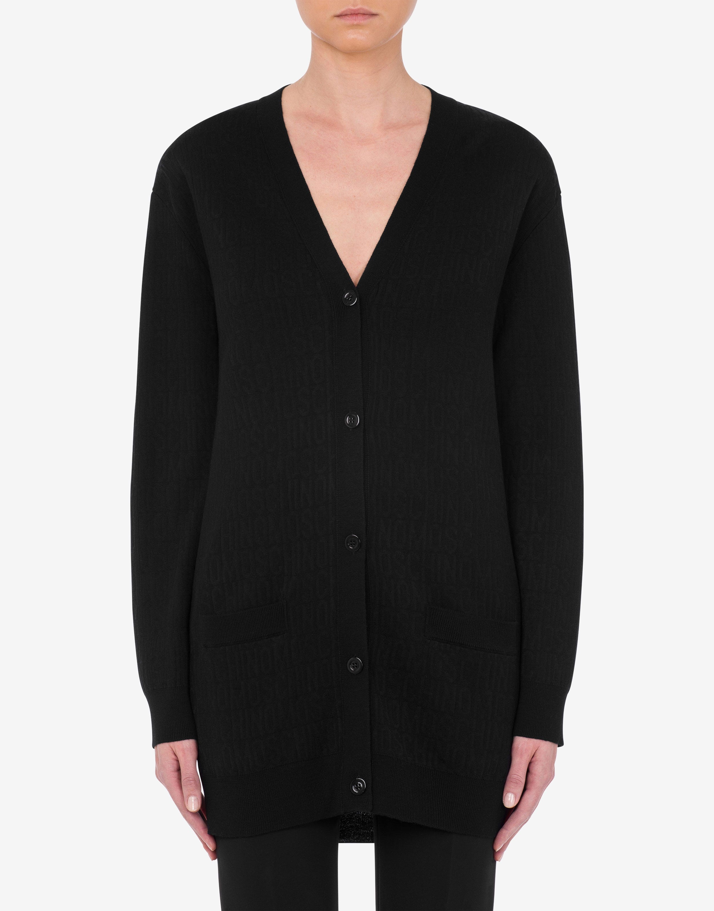 ALLOVER LOGO WOOL CARDIGAN - 2