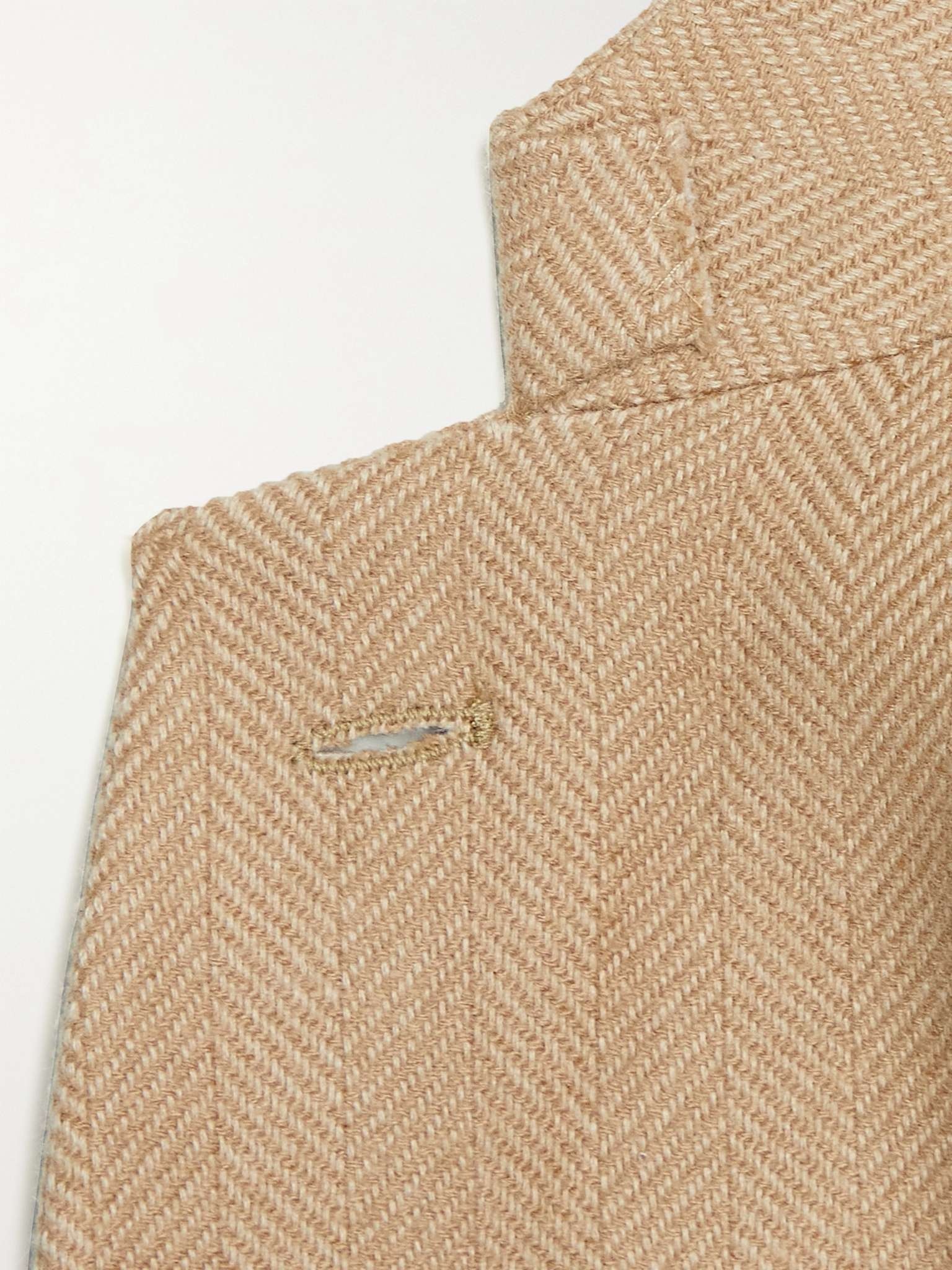 Rain System Unstructured Herringbone Camel Hair Blazer - 3