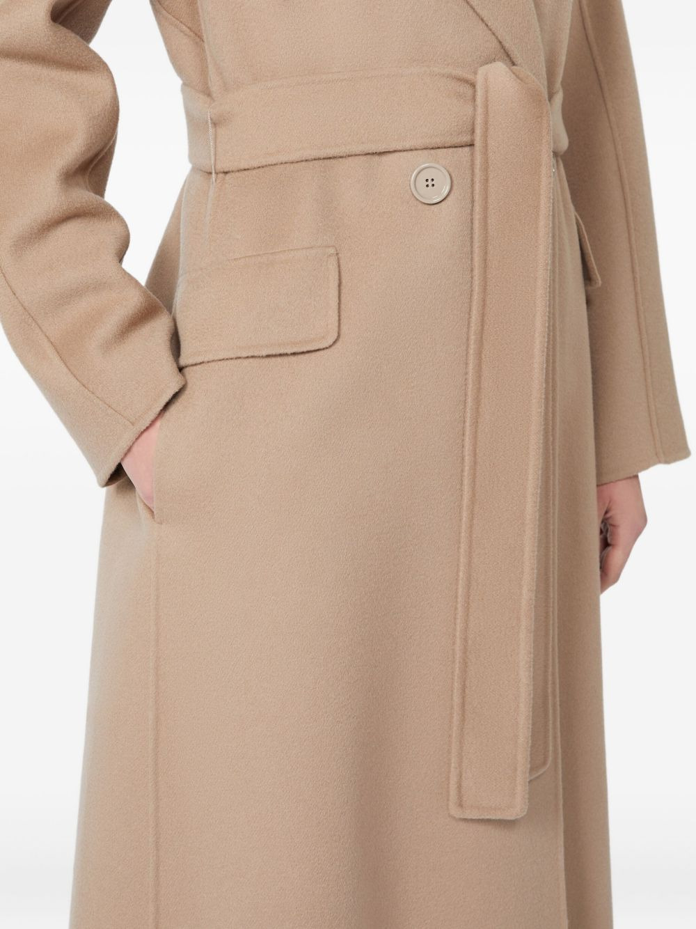 belted notched-lapel coat - 5