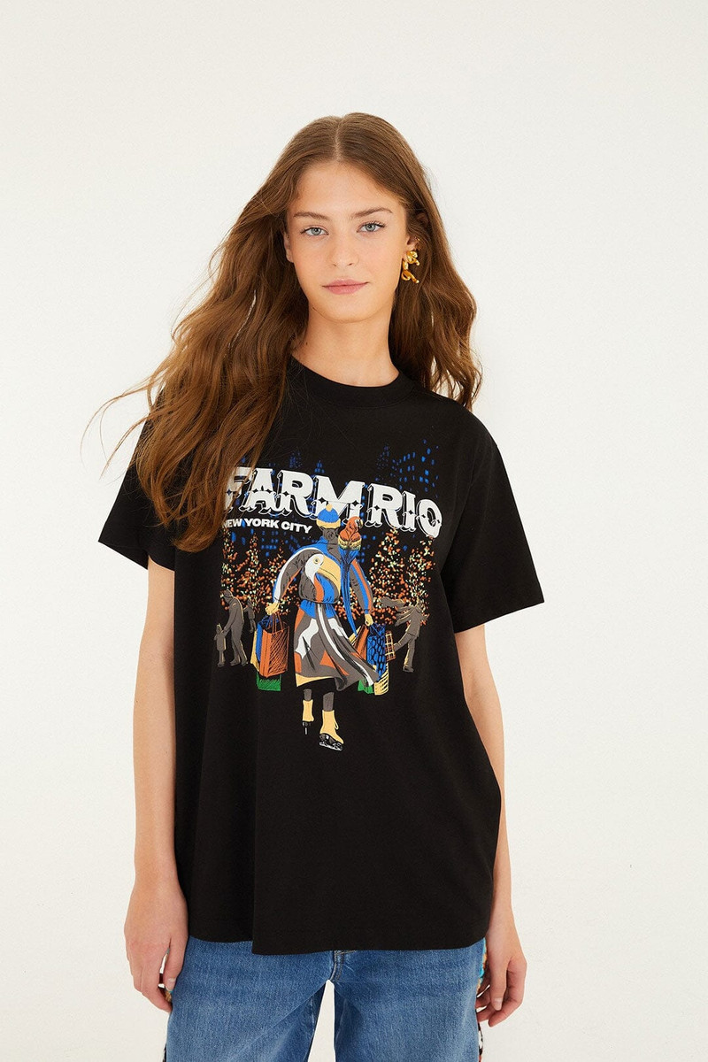 Black Nyc Skating Organic Cotton T-Shirt 4