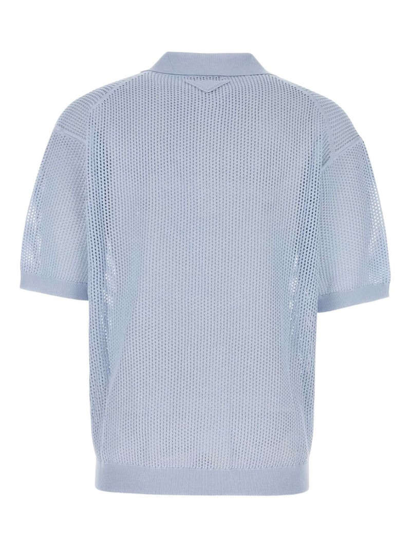 Prada mesh-knit polo shirt outlook
