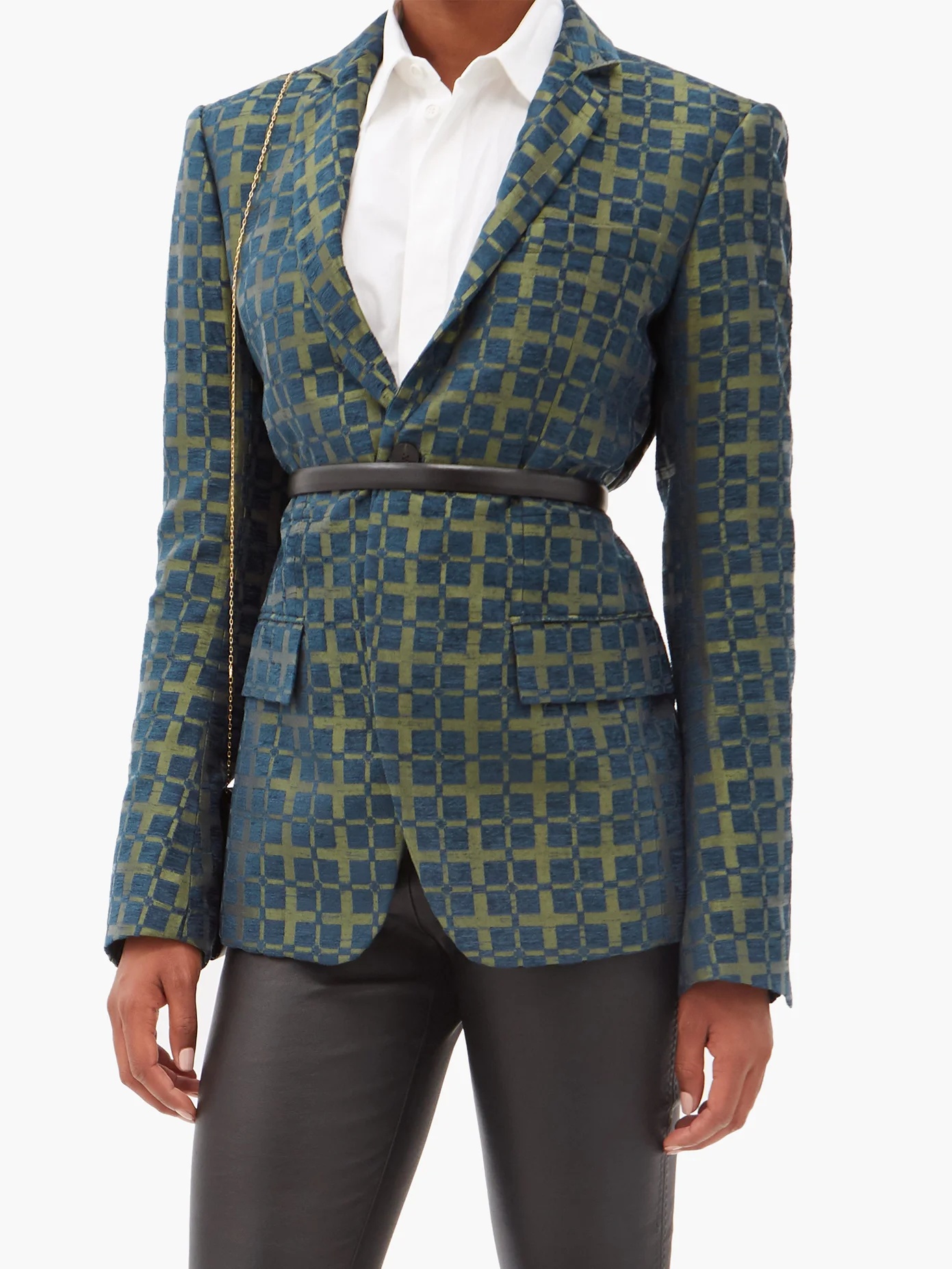 Tadmor jacquard-check cotton-blend jacket - 2