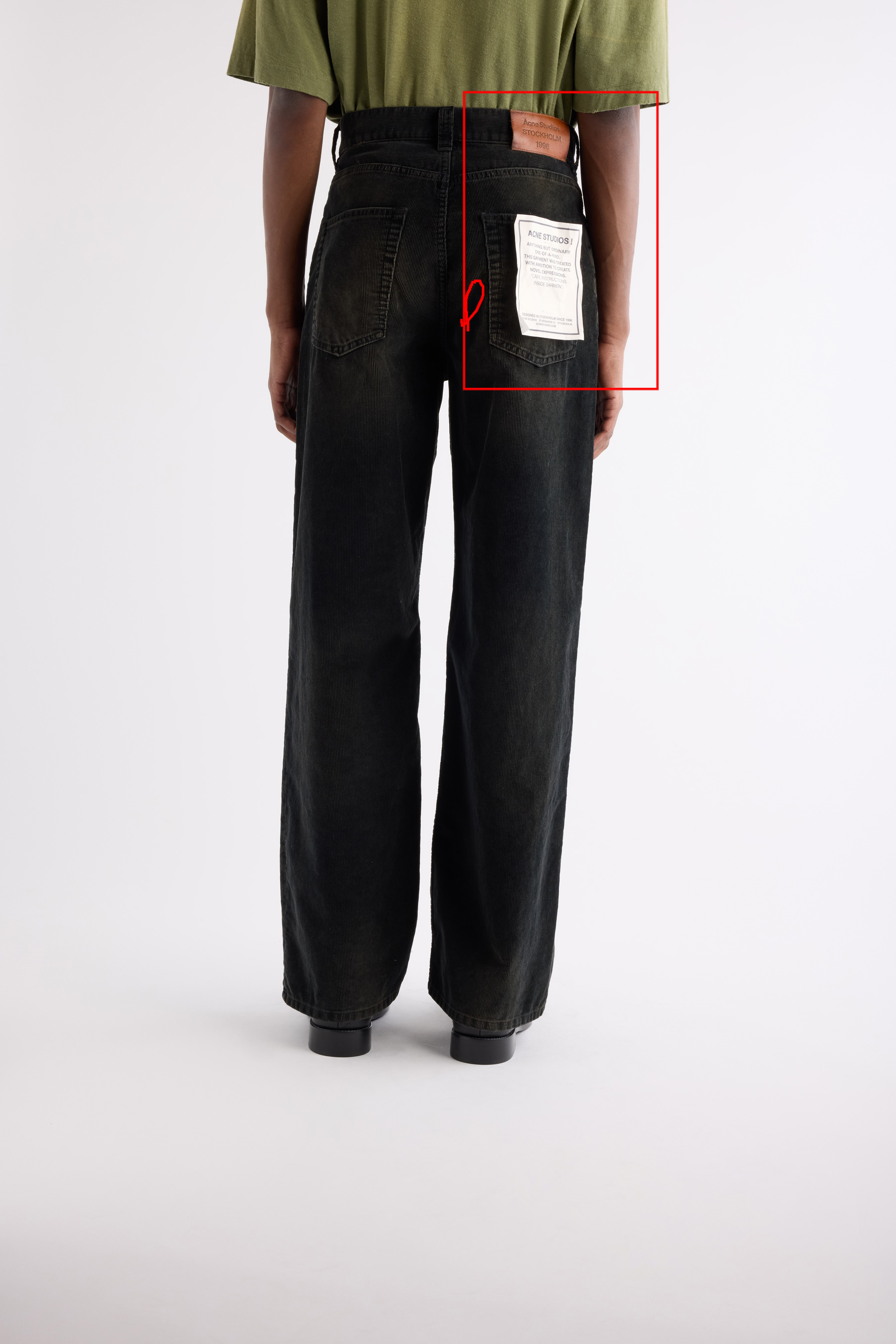 Acne Studios 1981 Straight Leg Organic Cotton Corduroy Pants in Black at Nordstrom - 6