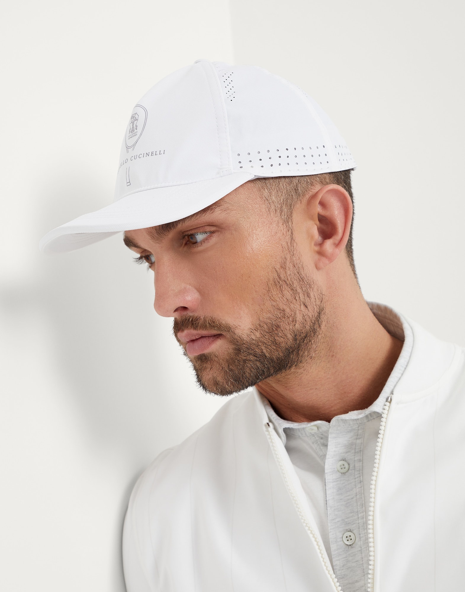 Lightweight techno fabric cap with tennis print - 3