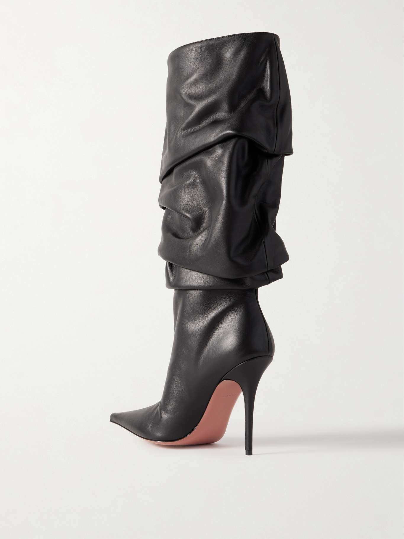 Anok gathered leather knee boots Black - 3