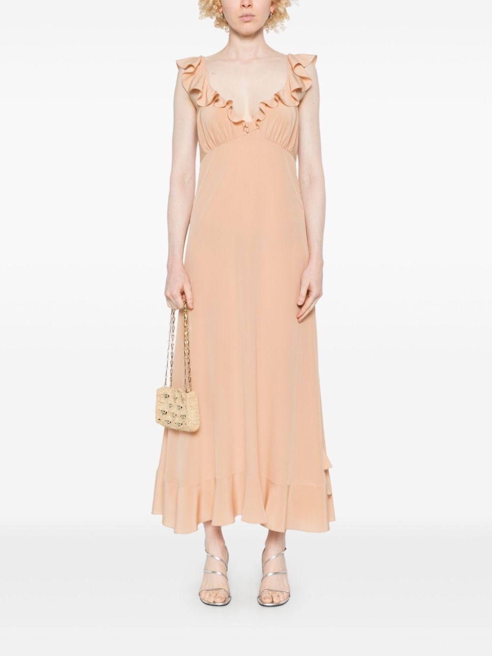 crepe de chine maxi dress - 2