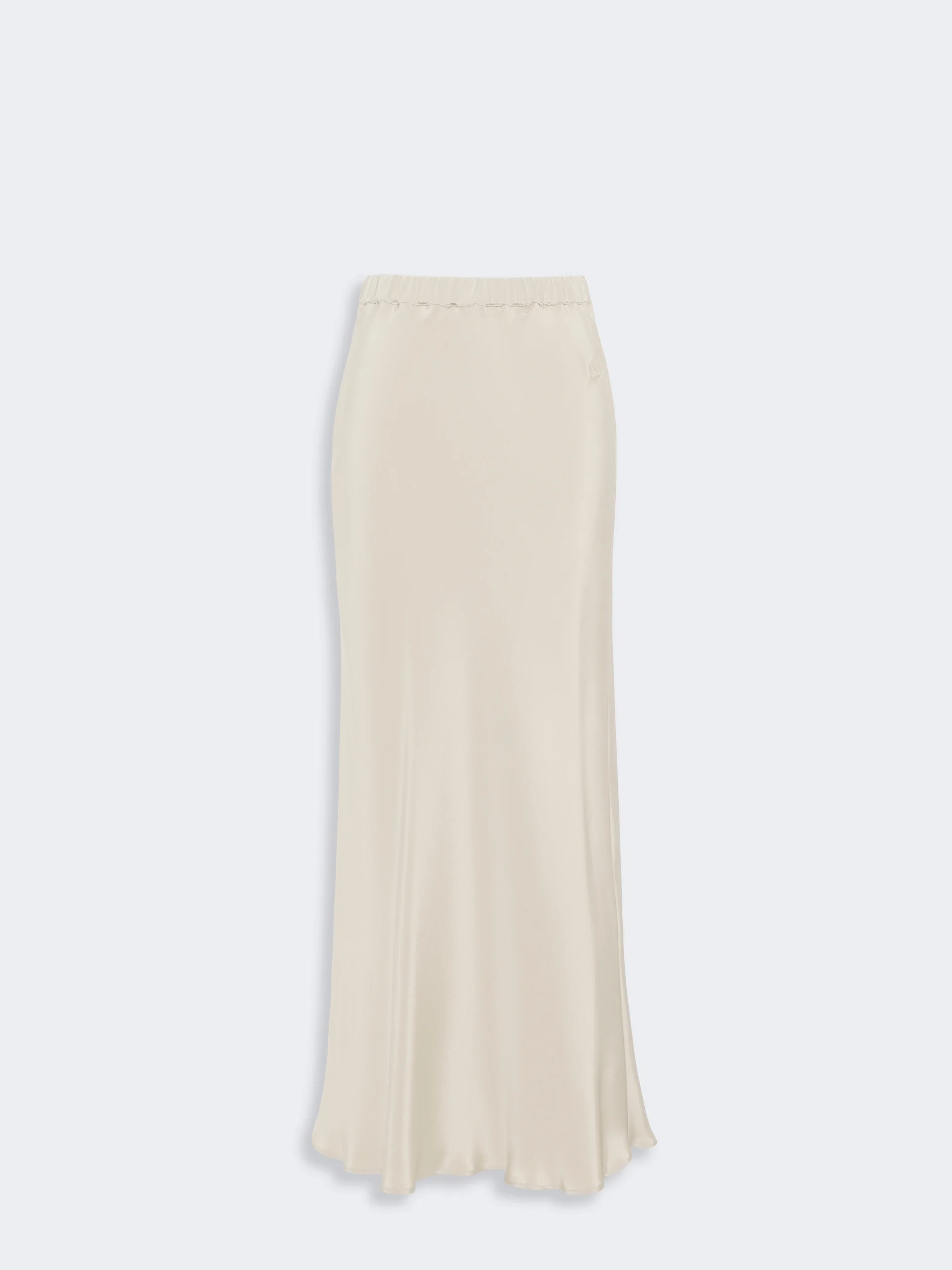 SOSPIRO Long, silk crêpe de Chine skirt - STONE - 1