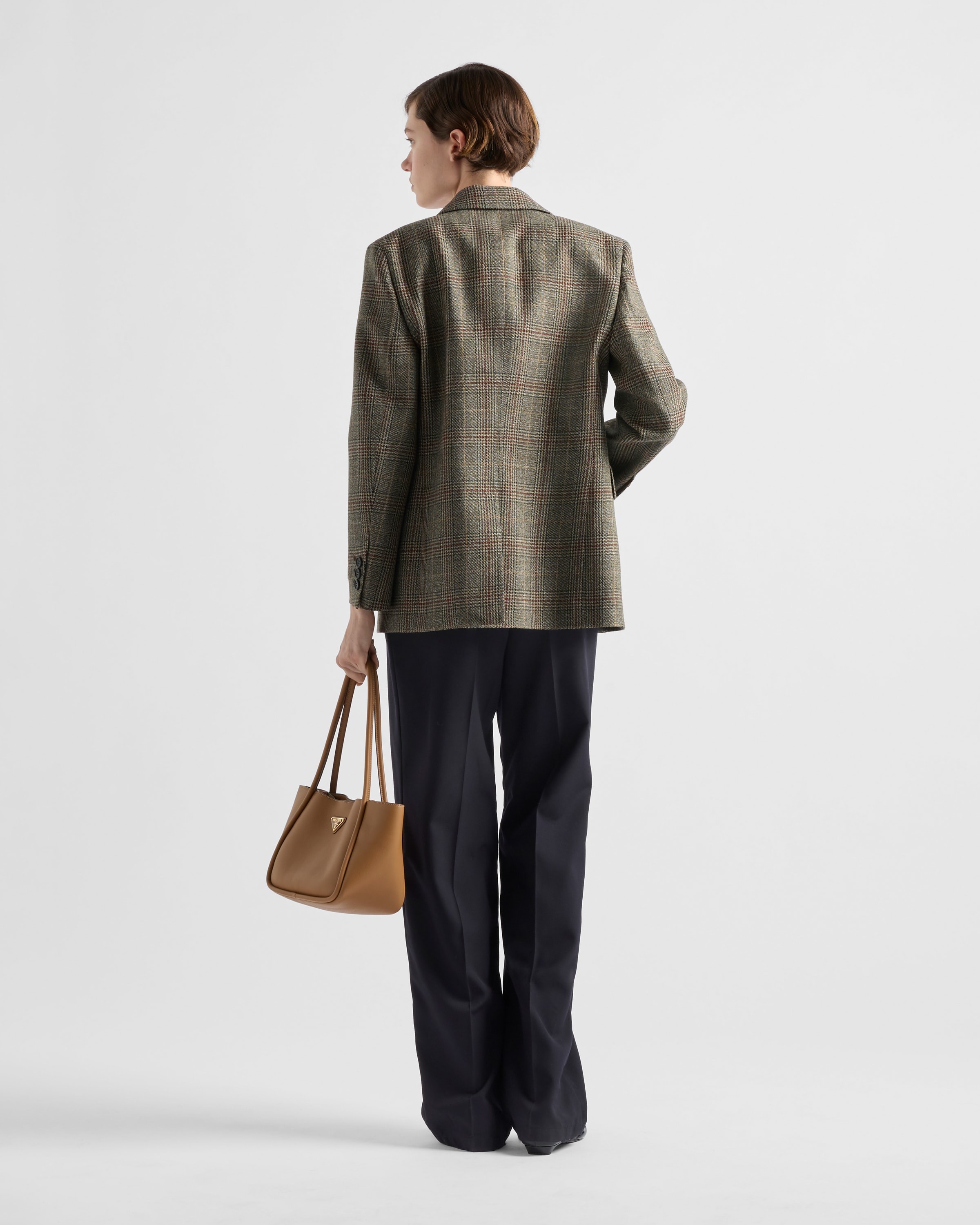 ジャケット PRADA Prince of Wales blazer Prada - Single-Breasted Prince of Wales Check Blazer in
